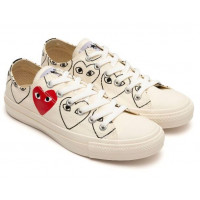 Кеды Converse Comme des Garçons Play x Chuck Taylor All-Star 70 Low All-Over Print White