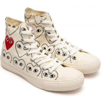 Кеды Converse Comme des Garçons Play x Chuck Taylor All-Star 70 High All-Over Print White