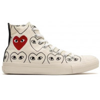 Кеды Converse Comme des Garçons Play x Chuck Taylor All-Star 70 High All-Over Print White