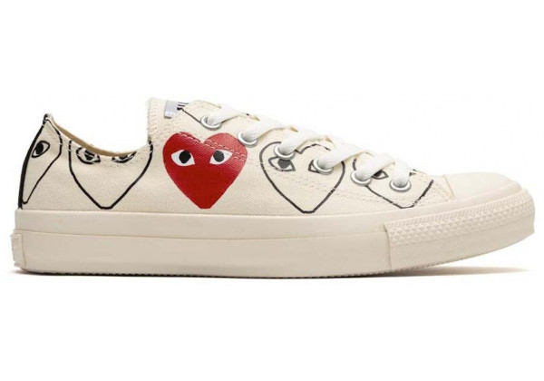 Кеды Converse Comme des Garçons Play x Chuck Taylor All-Star 70 Low All-Over Print White