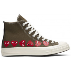 Кеды Converse Comme des Garçons Play x Chuck 70 Hi Top Multi Heart Olive