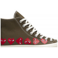 Кеды Converse Comme des Garçons Play x Chuck 70 Hi Top Multi Heart Olive