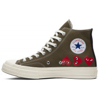 Кеды Converse Comme des Garçons Play x Chuck 70 Hi Top Multi Heart Olive