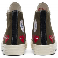 Кеды Converse Comme des Garçons Play x Chuck 70 Hi Top Multi Heart Olive
