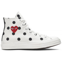 Кеды Converse Comme des Garçons x Chuck Taylor All Star 70 Hi White Polka Dot