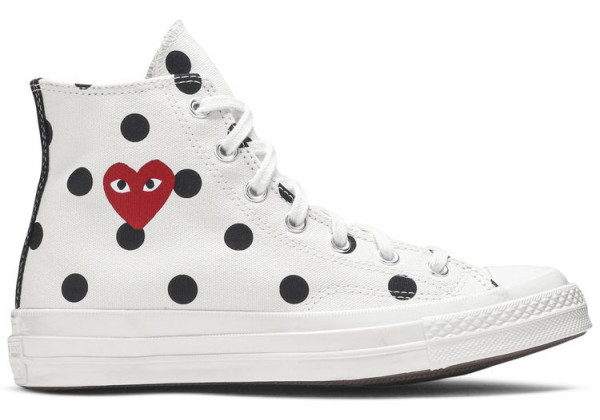 Кеды Converse Comme des Garçons x Chuck Taylor All Star 70 Hi White Polka Dot
