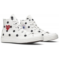 Кеды Converse Comme des Garçons x Chuck Taylor All Star 70 Hi White Polka Dot