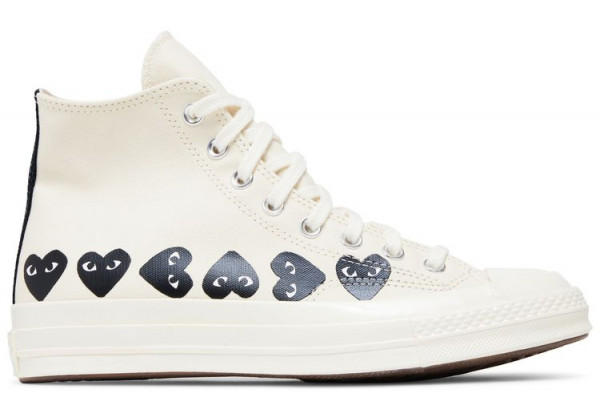 Кеды Converse Comme des Garçons Play x Chuck 70 High Multi Heart Milk Black