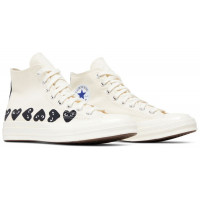 Кеды Converse Comme des Garçons Play x Chuck 70 High Multi Heart Milk Black
