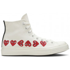 Кеды Converse Comme des Garçons Play x Chuck 70 Hi Top Multi Heart White