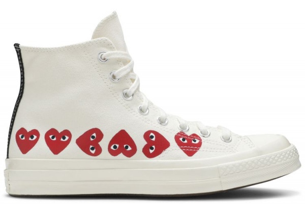 Кеды Converse Comme des Garçons Play x Chuck 70 Hi Top Multi Heart White