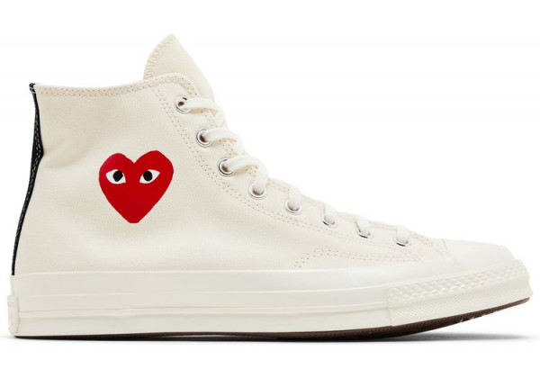 Кеды Converse Comme des Garçons Play x Chuck 70 High Single Heart Milk